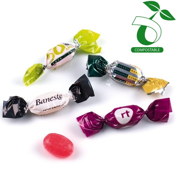Full Colour Compostable Promorional Sweets twist wrap