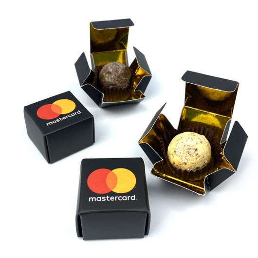 Single Truffle with Logo in Personalised box